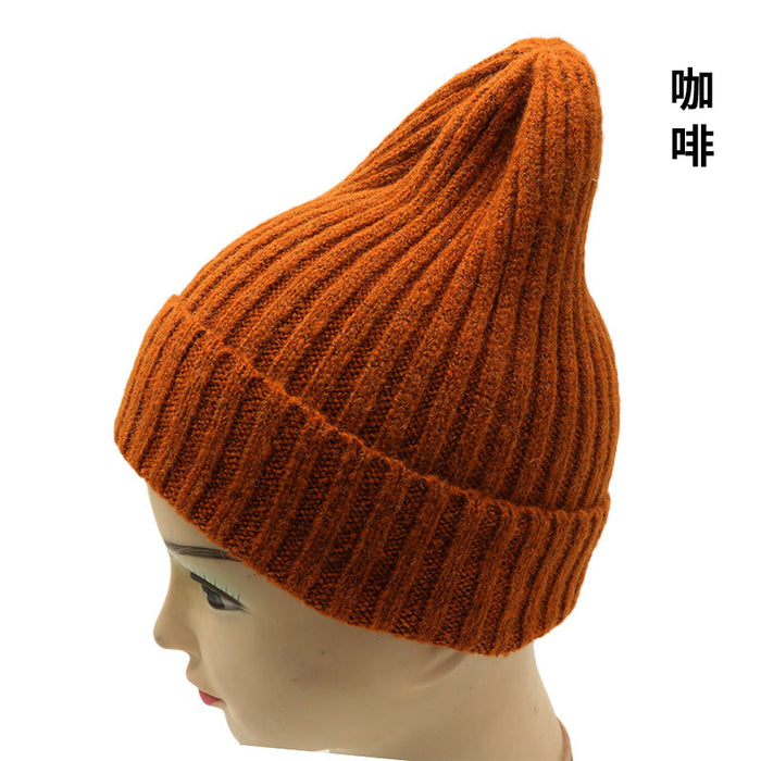 Wholesale Hat Polyester Curling Solid Color Thick Thread Knit Hat JDC-FH-YaoX002