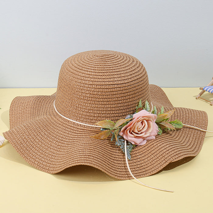 Jewelry WholesaleWholesale Papyrus Flower Strap Straw Hat MOQ≥2 JDC-FH-XLv001 Fashionhat 轩吕 %variant_option1% %variant_option2% %variant_option3%  Factory Price JoyasDeChina Joyas De China