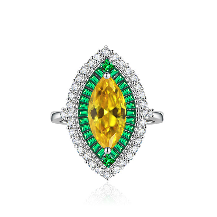 Jewelry WholesaleWholesale Marquise Emerald Copper Ring Adjustable JDC-RS-BiaoZ001 Rings 标志 %variant_option1% %variant_option2% %variant_option3%  Factory Price JoyasDeChina Joyas De China