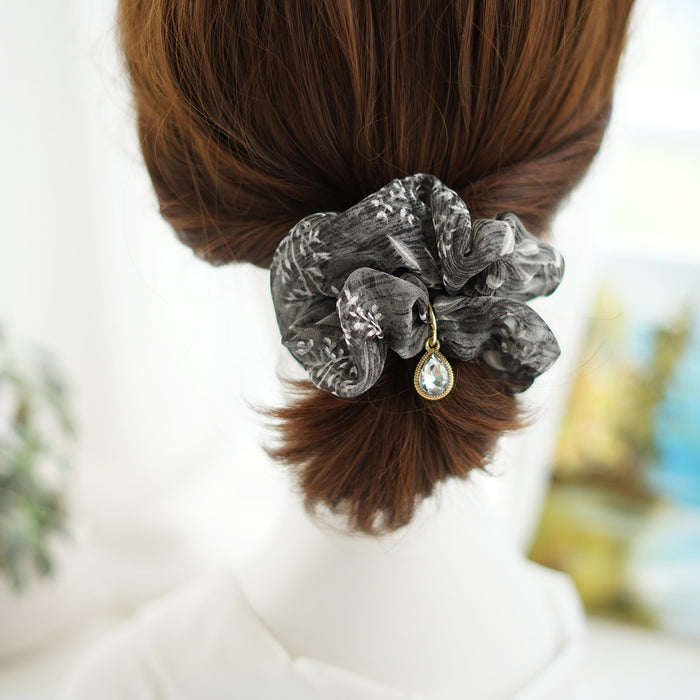 Jewelry WholesaleWholesale Rhinestone Floral Chiffon Scrunchies JDC-HS-Youp002 Hair Scrunchies 有派 %variant_option1% %variant_option2% %variant_option3%  Factory Price JoyasDeChina Joyas De China