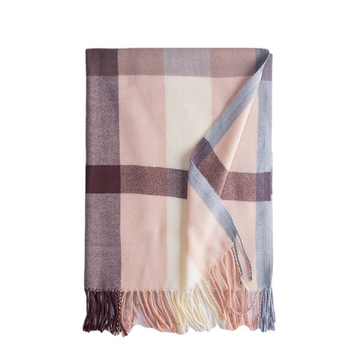 Wholesale Scarf Imitation Cashmere Plaid Thickening Thermal Shawl JDC-SF-Randai006