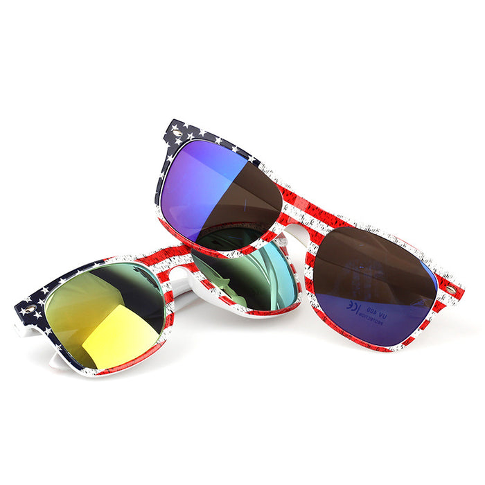 Wholesale 4th of July Rice Nails American Flag Independence Day Sunglasses JDC-SG-ZuoL003