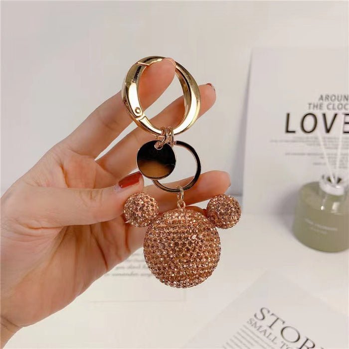 Wholesale creative full diamond cartoon Rhinestone Keychain  MOQ≥2 （M) JDC-KC-STian004