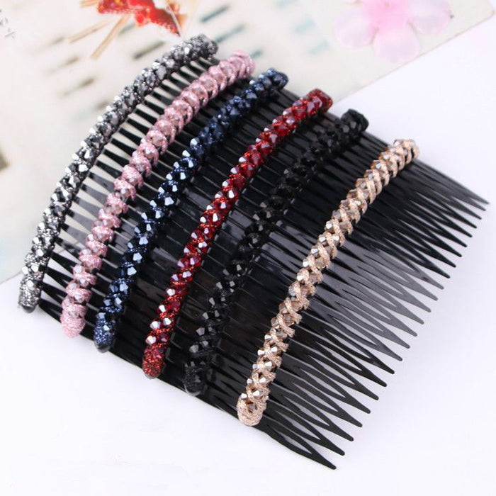 Wholesale Hair Clips Inverted Comb Crystal Plastic JDC-HC-ShiX004