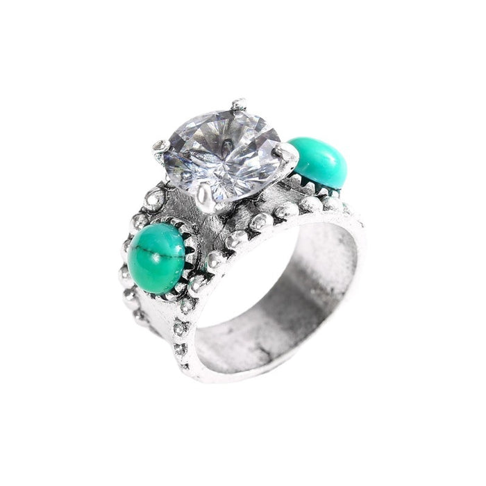 Wholesale Turquoise Alloy Rings JDC-RS-ChenR046