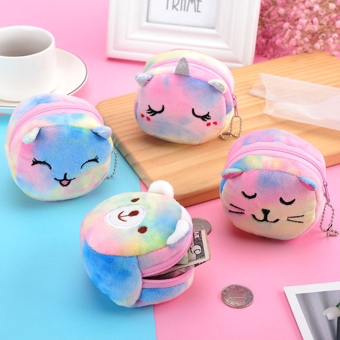 Wholesale Mini Colorful Three-dimensional Round Plush Coin Cute Keychain JDC-KC-RJ001