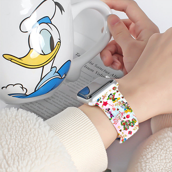 Wholesale Christmas Cartoon Silicone Strap Suitable for Apple Watch Strap JDC-WD-NuoQi001