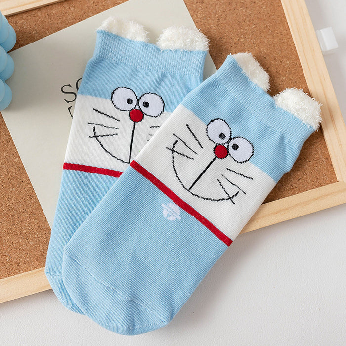 Wholesale socks summer cute cartoon personality three-dimensional ears light mouth blue boat socks JDC-SK-CYu011