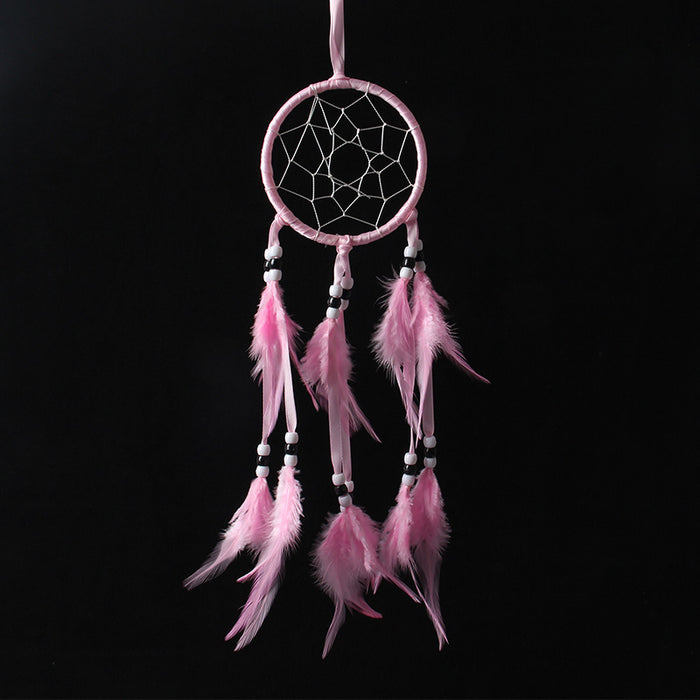 Wholesale Feather Dreamcatcher Pendant Simple Handmade Car Sling Wind Chime MOQ≥2 JDC-DC-JunX016