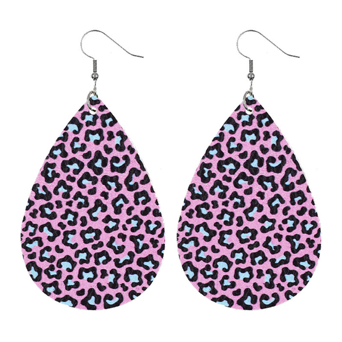 Jewelry WholesaleWholesale Drop Shape Leopard Print PU Leather Earrings MOQ≥2 JDC-ES-Chengy016 Earrings Chengy %variant_option1% %variant_option2% %variant_option3%  Factory Price JoyasDeChina Joyas De China