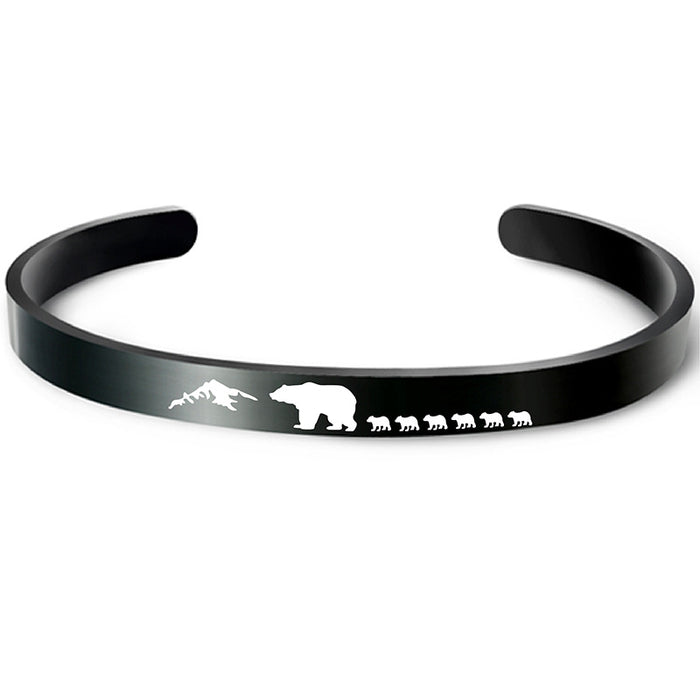 Jewelry WholesaleWholesale black stainless steel bear father's Day gift Bracelet MOQ≥2 JDC-BT-ganggu009 Bracelet 钢古 %variant_option1% %variant_option2% %variant_option3%  Factory Price JoyasDeChina Joyas De China