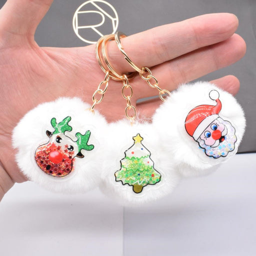 Jewelry WholesaleWholesale christmas fur ball keychain tree old man bell deer  MOQ≥2 JDC-KC-BingX001 Keychains 冰香 %variant_option1% %variant_option2% %variant_option3%  Factory Price JoyasDeChina Joyas De China