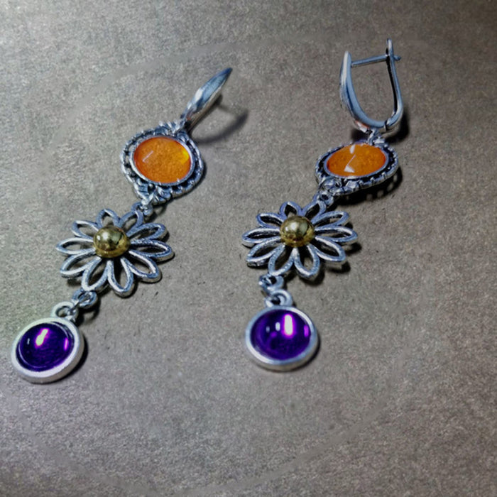 Wholesale Earrings Metal Jewel Vintage MOQ≥2 JDC-ES-ShuangJ003