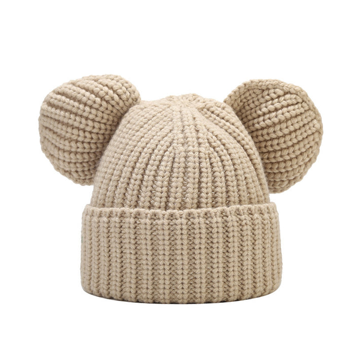 Wholesale Hat Acrylic Big Ears Solid Color Coarse Wool Knitted Hat MOQ≥2 JDC-FH-LvYi037