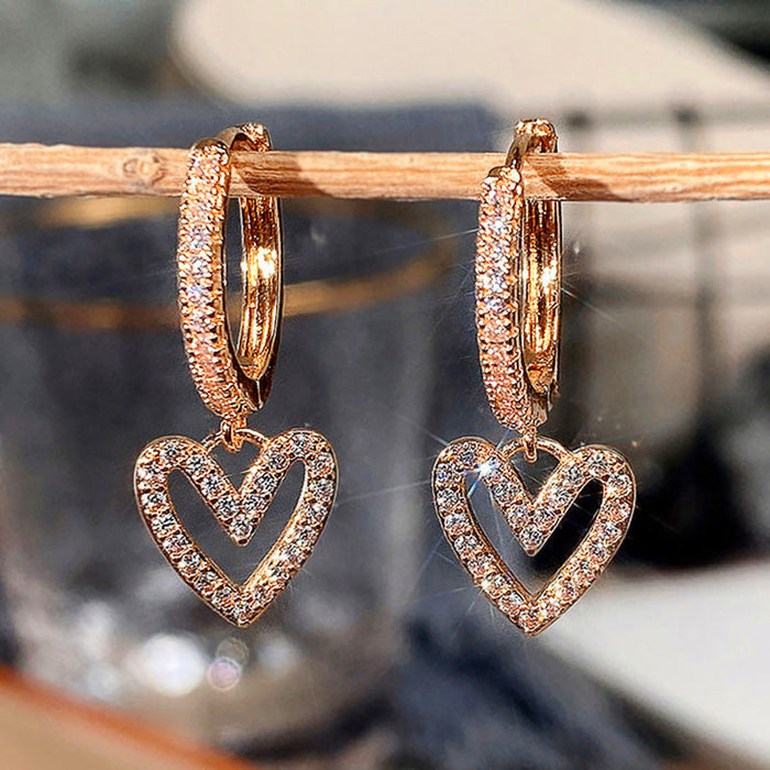 Wholesale Hollow Heart Drop Earrings Gift JDC-ES-CaoS035