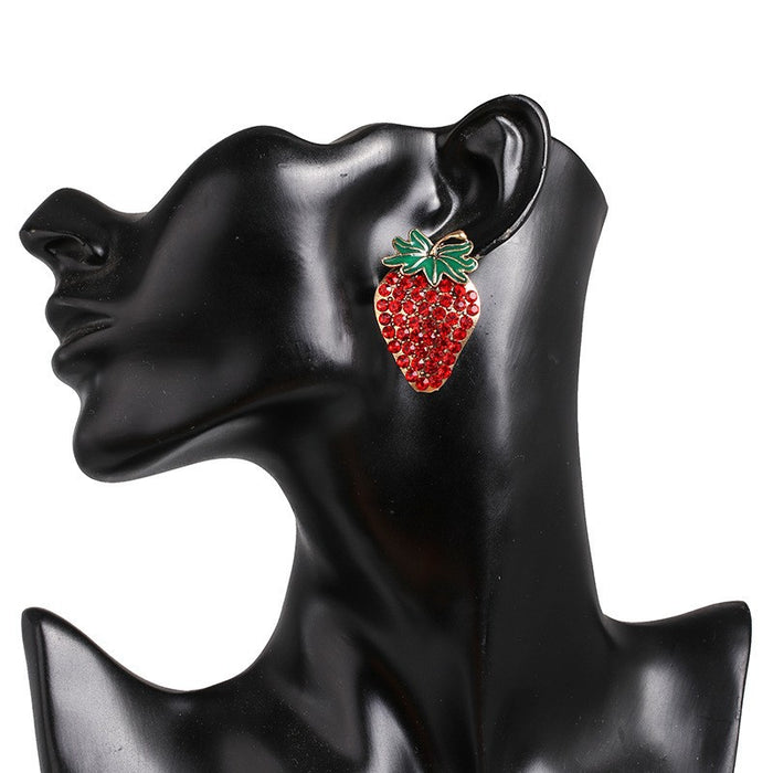 Wholesale Strawberry Stud Earrings Stereo Simulation Fruit Earrings JDC-ES-jj403