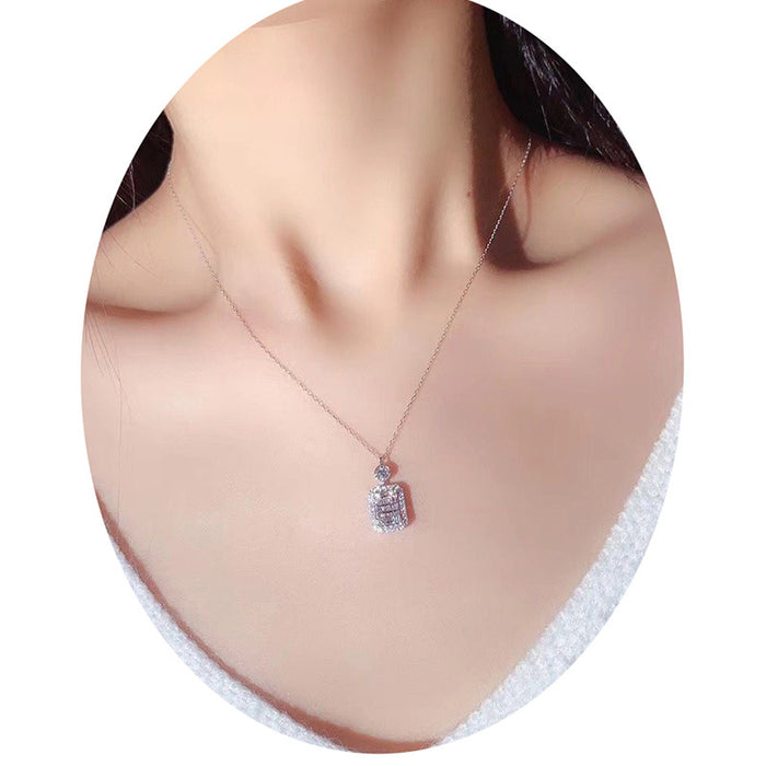 Wholesale Necklace Copper Zircon Square MOQ≥2 JDC-PREMCAOS-NE-007