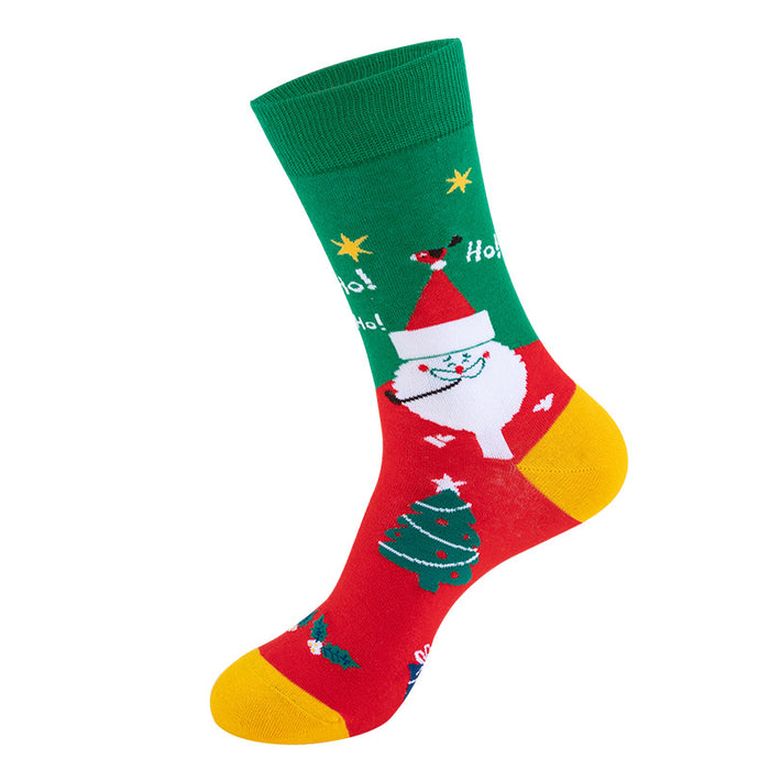 Wholesale socks christmas snowman cartoon tube socks autumn winter MOQ≥3 JDC-SK-JTeng001