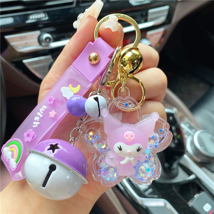 Wholesale Keychains PVC Acrylic Hardware Luminous Quicksand Bottle Cute Cartoon JDC-KC-TianC004