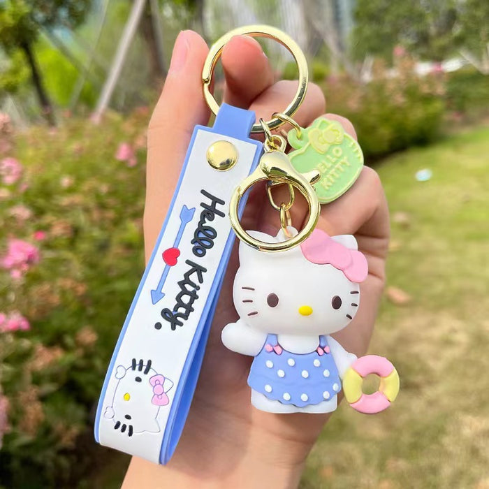 Wholesale cat series keychain cartoon couple jewelry bag car key pendant MOQ≥2 JDC-KC-JuXing001