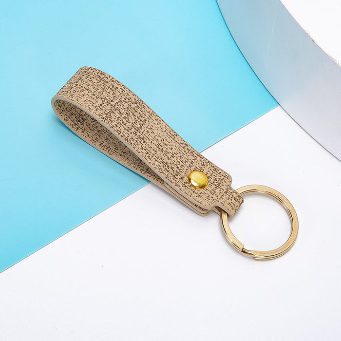 Wholesale Keychains PU Leather Car Simple Cloth Pattern JDC-KC-XingR007