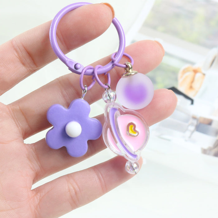 Wholesale Color Flower Animal Acrylic Keychain MOQ≥2 JDC-KC-YChen004