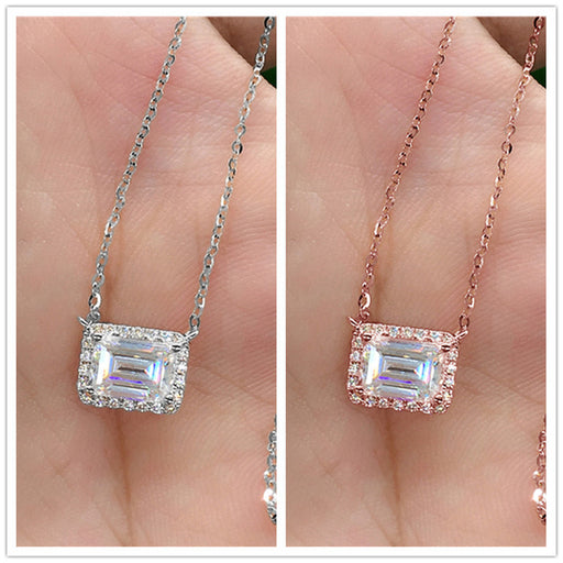 Jewelry WholesaleWholesale full diamond square zircon necklace JDC-NE-Caos009 Necklaces 曹适 %variant_option1% %variant_option2% %variant_option3%  Factory Price JoyasDeChina Joyas De China