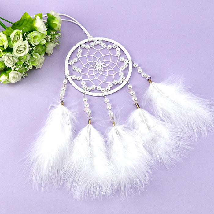 Wholesale Dream Catcher Feather Romantic White Dream Catcher With LED Light JDC-DC-JY014