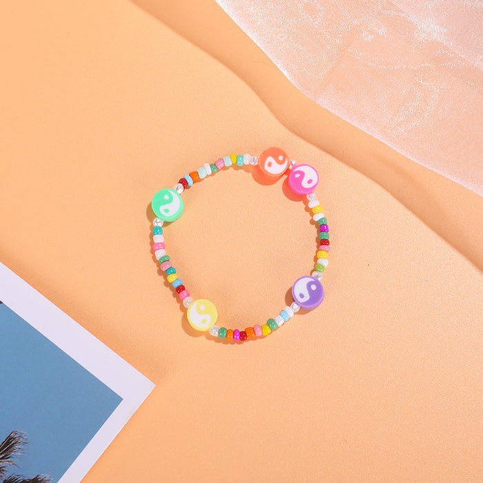 Wholesale Soft Pottery Bracelet Rice Bead Bracelet Colorful Bagua Small Flower JDC-BT-ZengZ028