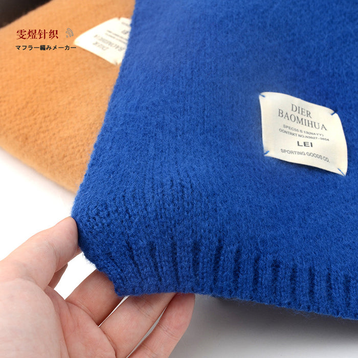 Wholesale Scarf Acrylic Cotton Winter Thickening Warm Knit Solid Color JDC-SF-hengc008