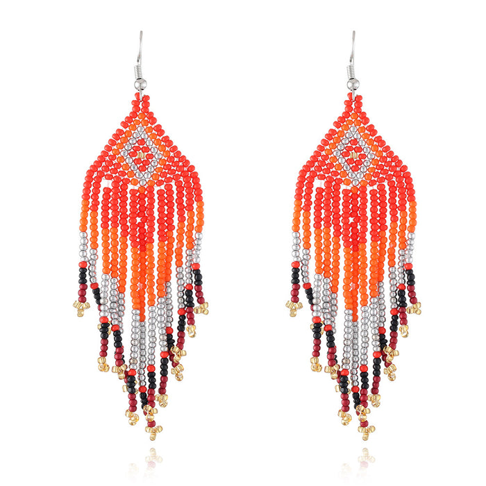 Wholesale Boho Beads Tassel Earrings JDC-ES-YuanQ006