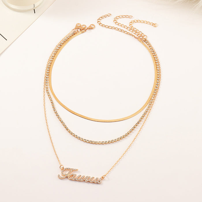 Jewelry WholesaleWholesale Rhinestone Tennis Chain Alloy Twelve Constellation Necklace JDC-NE-NZ330 Necklaces 奈珠 %variant_option1% %variant_option2% %variant_option3%  Factory Price JoyasDeChina Joyas De China