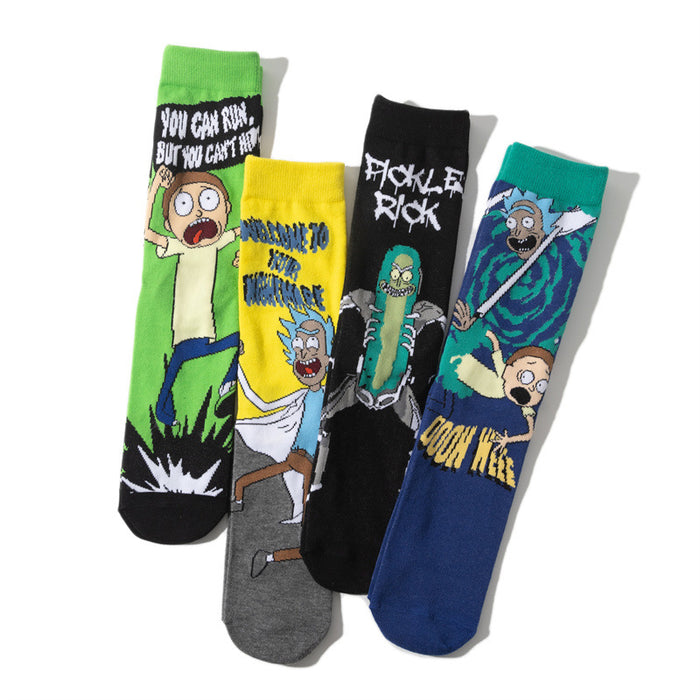 Wholesale socks cartoon medium and long tube skateboard personality socks (M) JDC-SK-HuiHe007