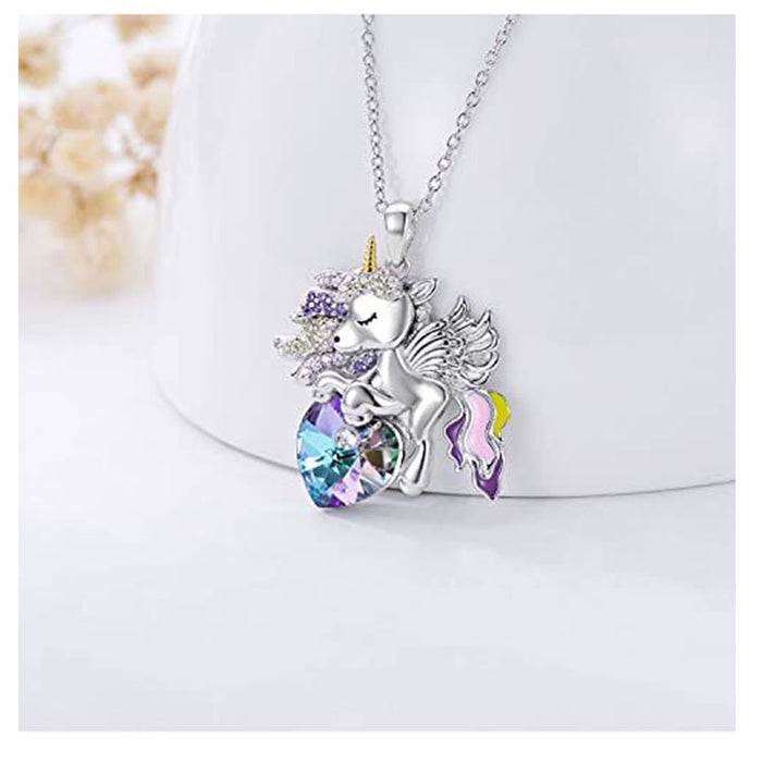 Jewelry WholesaleWholesale fashion colorful diamonds Angel necklace peach pendant JDC-NE-LongR003 Necklaces 龙瑞 %variant_option1% %variant_option2% %variant_option3%  Factory Price JoyasDeChina Joyas De China