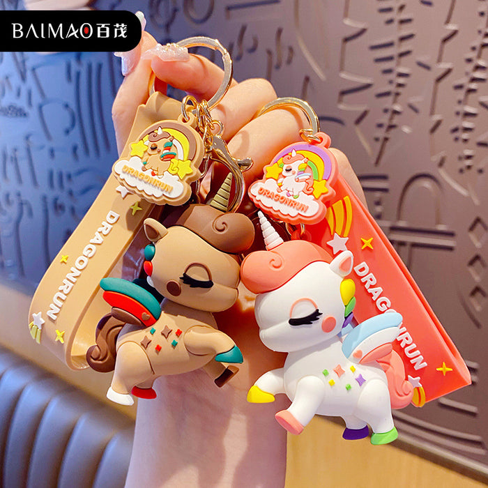 Jewelry WholesaleWholesale cartoon Ma Xiaochi doll keychain cute unicorn keychain ring JDC-KC-BaiM031 Keychains 百茂 %variant_option1% %variant_option2% %variant_option3%  Factory Price JoyasDeChina Joyas De China