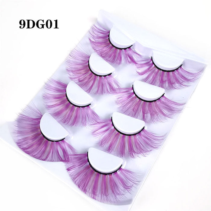 Wholesale Christmas 3D Color Thick Exaggerated False Eyelashes MOQ≥3 JDC-EY-ZXin005