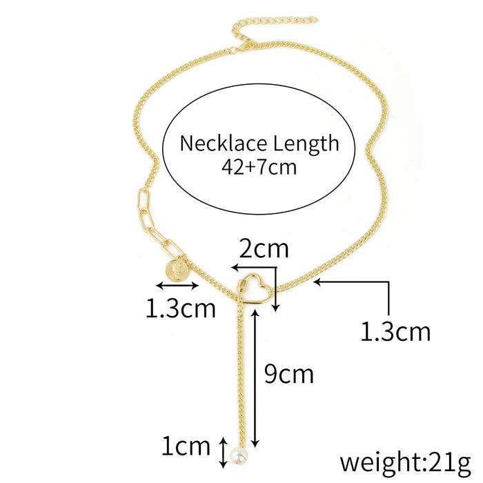 Jewelry WholesaleWholesale sweater chain love double layer necklace female choker JDC-NE-GSJY013 Necklaces 嘉溢 %variant_option1% %variant_option2% %variant_option3%  Factory Price JoyasDeChina Joyas De China