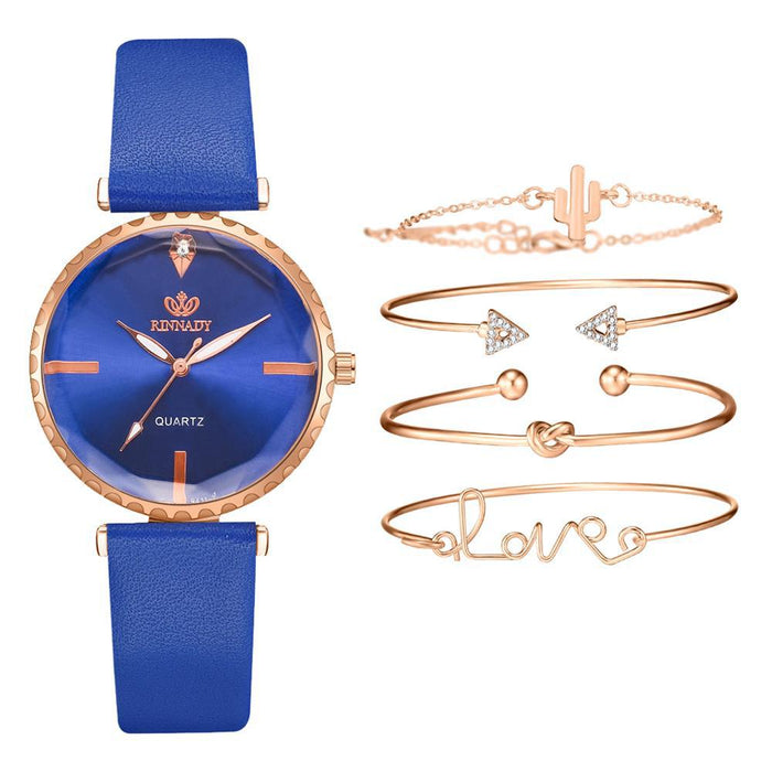 Jewelry WholesaleWholesale PU Leather Ladies Watch Set JDC-WH-Qimiao004 Watch 祈妙 %variant_option1% %variant_option2% %variant_option3%  Factory Price JoyasDeChina Joyas De China