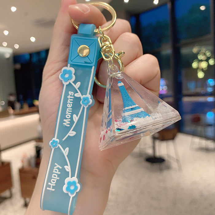 Wholesale into oil Eiffel Tower cute keychain JDC-KC-JCai017