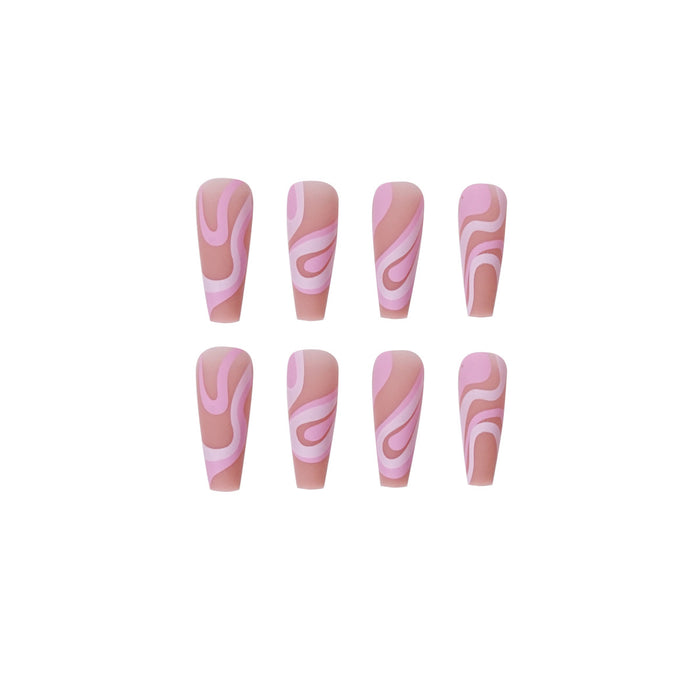 Wholesale Rose Colorblock Line Nail Stickers 24 Pieces/Box JDC-NS-LFan006