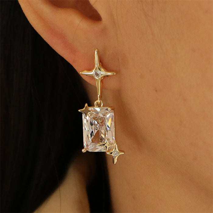 Wholesale Earrings Alloy Rhinestone Personality Star Zircon JDC-ES-GuTe009