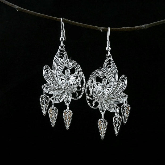 Wholesale Xingma Jewelry Boho Tibetan Silver Women's Earrings JDC-ES-Ylh002