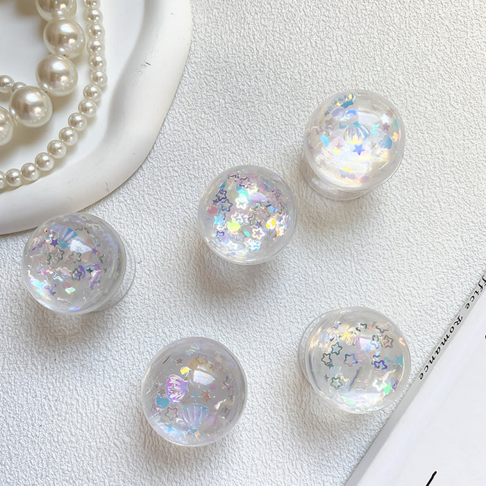 Wholesale Transparent Love Sequins Crystal Ball Shell Cell Phone Airbag Holder JDC-PS-BaiY040