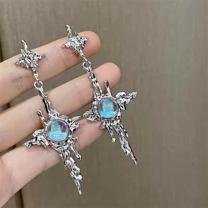 Wholesale Earrings Alloy Design Cross Moonstone Starburst JDC-ES-ChenY015