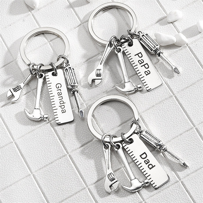 Wholesale stainless steel engraved Father's Day gift keychain MOQ≥2 JDC-KC-ShangQ003