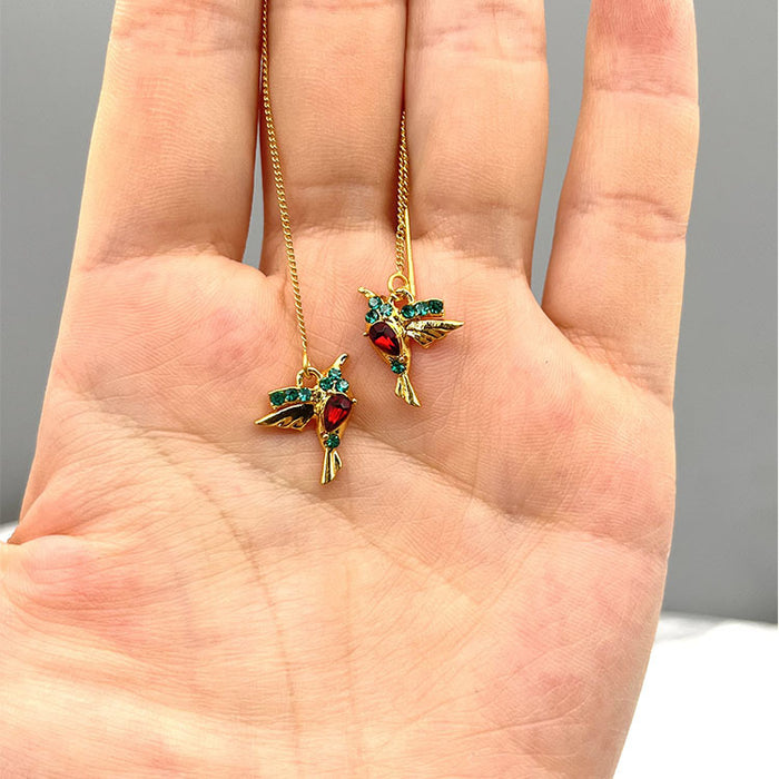 Jewelry WholesaleWholesale Zircon Bird Alloy Earrings JDC-ES-LongR001 Earrings 龙瑞 %variant_option1% %variant_option2% %variant_option3%  Factory Price JoyasDeChina Joyas De China