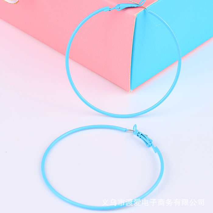 Jewelry WholesaleWholesale Spray Paint Candy Fifteen Colors Big Circle Earrings JDC-ES-DUAI008 Earrings 渡爱 %variant_option1% %variant_option2% %variant_option3%  Factory Price JoyasDeChina Joyas De China