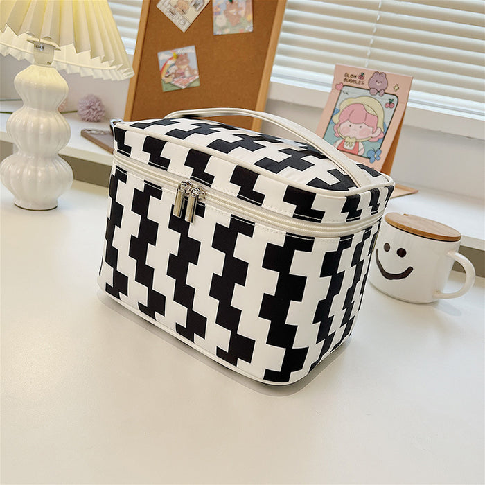 Wholesale Cosmetic bag Polyester Checkerboard Large Capacity JDC-CB-JiJ002