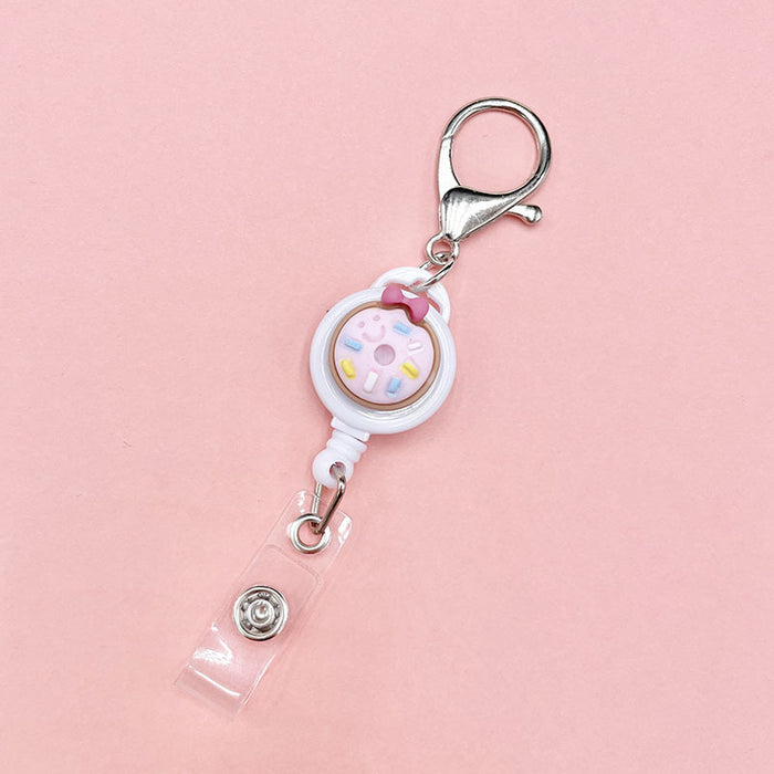 Wholesale Keychains Plastic Silicone Cute Cartoon Retractable Pull Buckle Round Cable Puller (M) MOQ≥2 JDC-KC-DKWH006