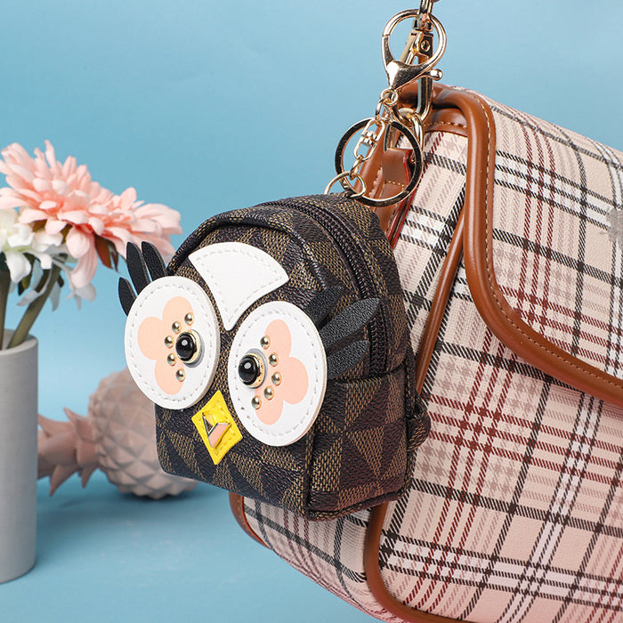 Wholesale Keychains PU Leather Owl Coin Purse MOQ≥5 JDC-KC-XingY004